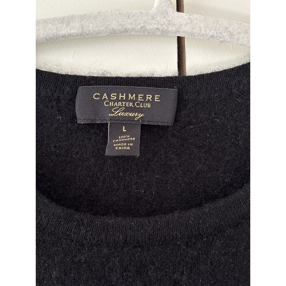 Charter Club Luxury Cashmere Sweater Black L - Picture 5 of 8